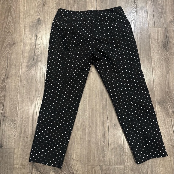 Elle Brand Skinny Ankle Black White Polka Dot Career Pants Trousers Size 8 - Picture 9 of 9